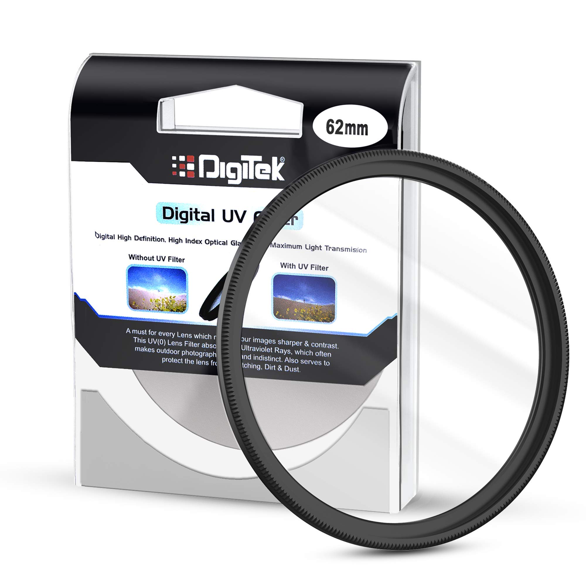 DIGITEK® 62mm UV Filter with Slim Frame for DSLR Camera Lens Protection from UV Rays, dust & Scratches (UV62mm) (B00GIRVCXS) Amazon Price History, Amazon Price Tracker