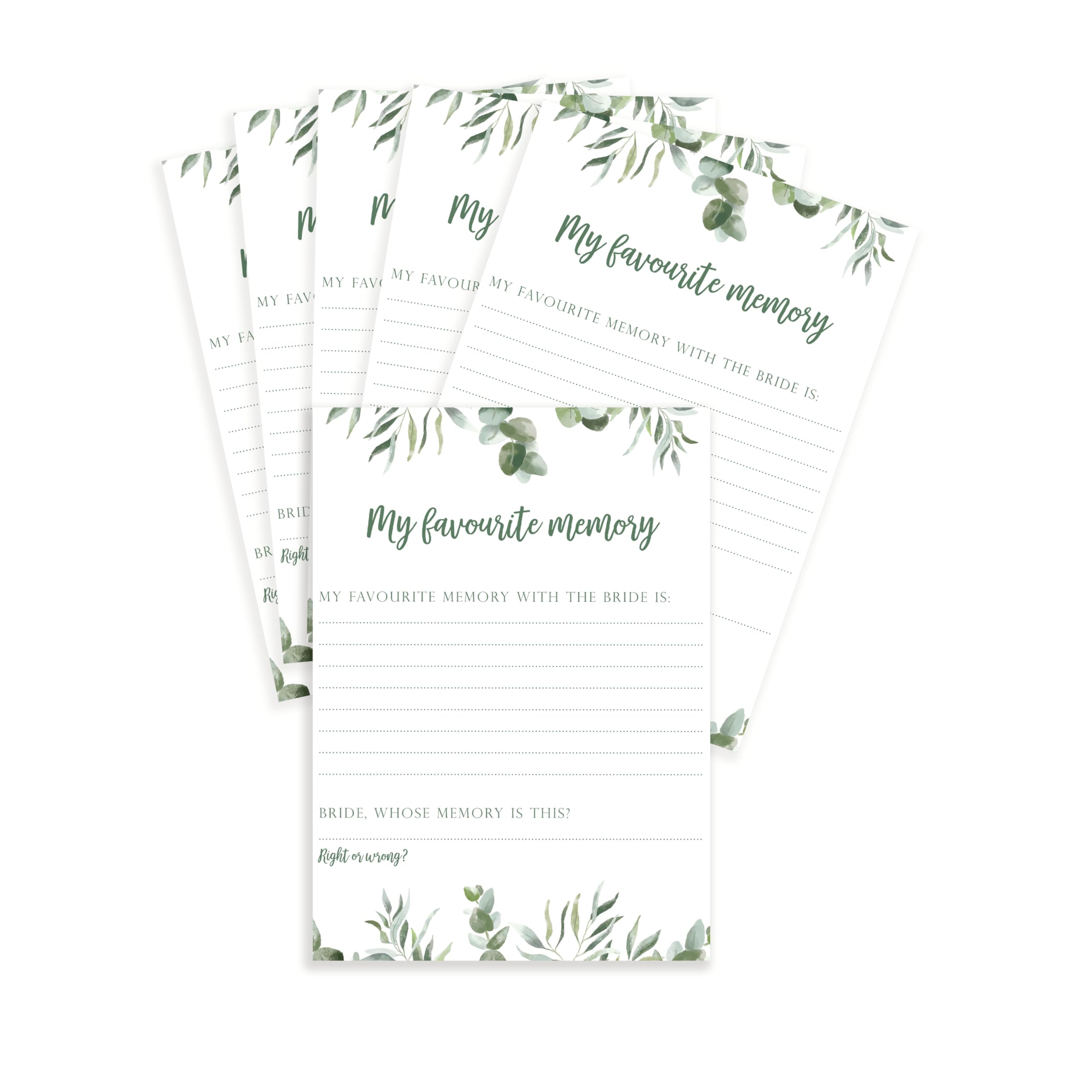 Manta Makes Hen Party Accessories, Favourite Memory of the Bride Fun Hen Party Games, Hen do Accessories, Hen do Games (My Favourite Memory x 20 Cards)