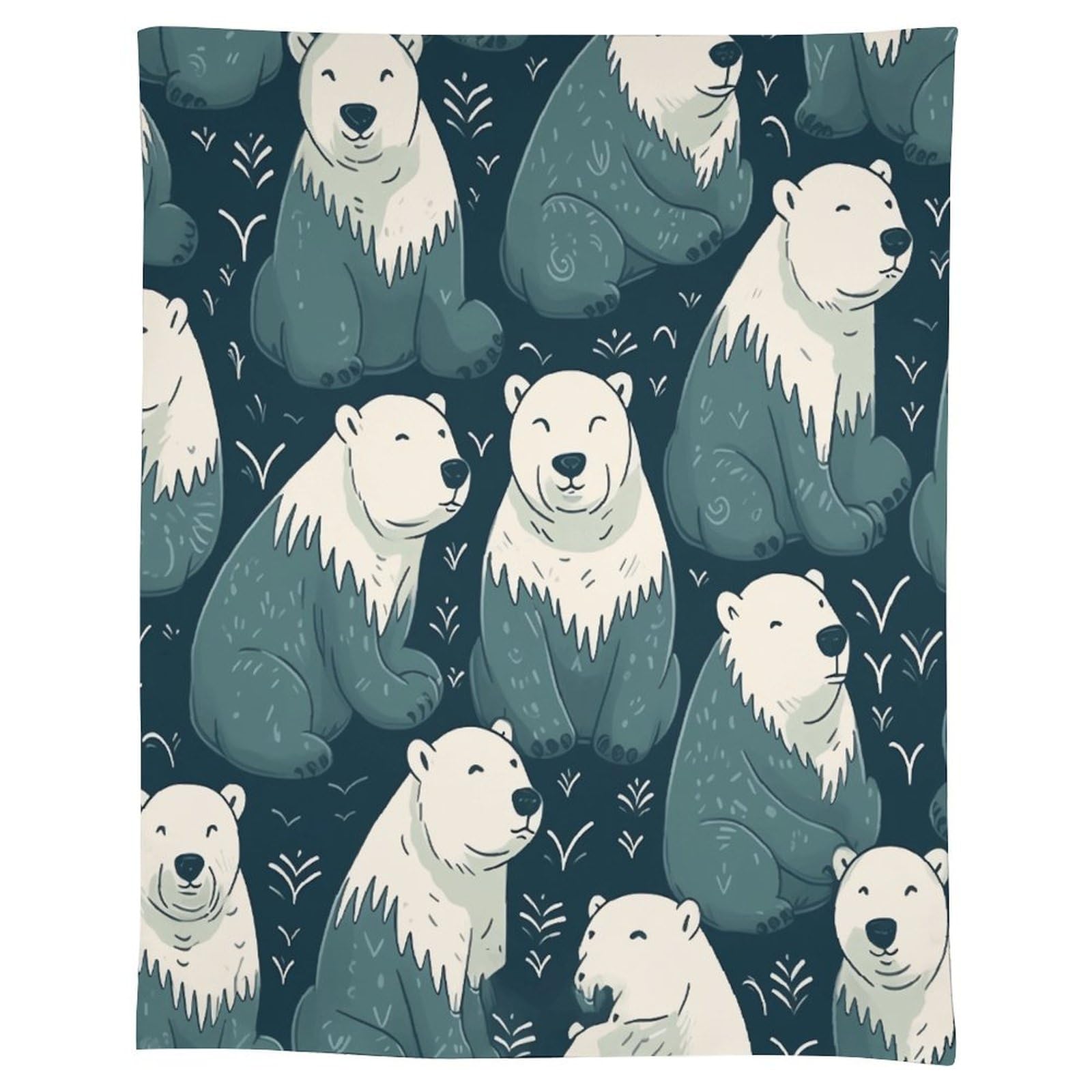 Nappe en lin motif ours polaire rustique chic pour table