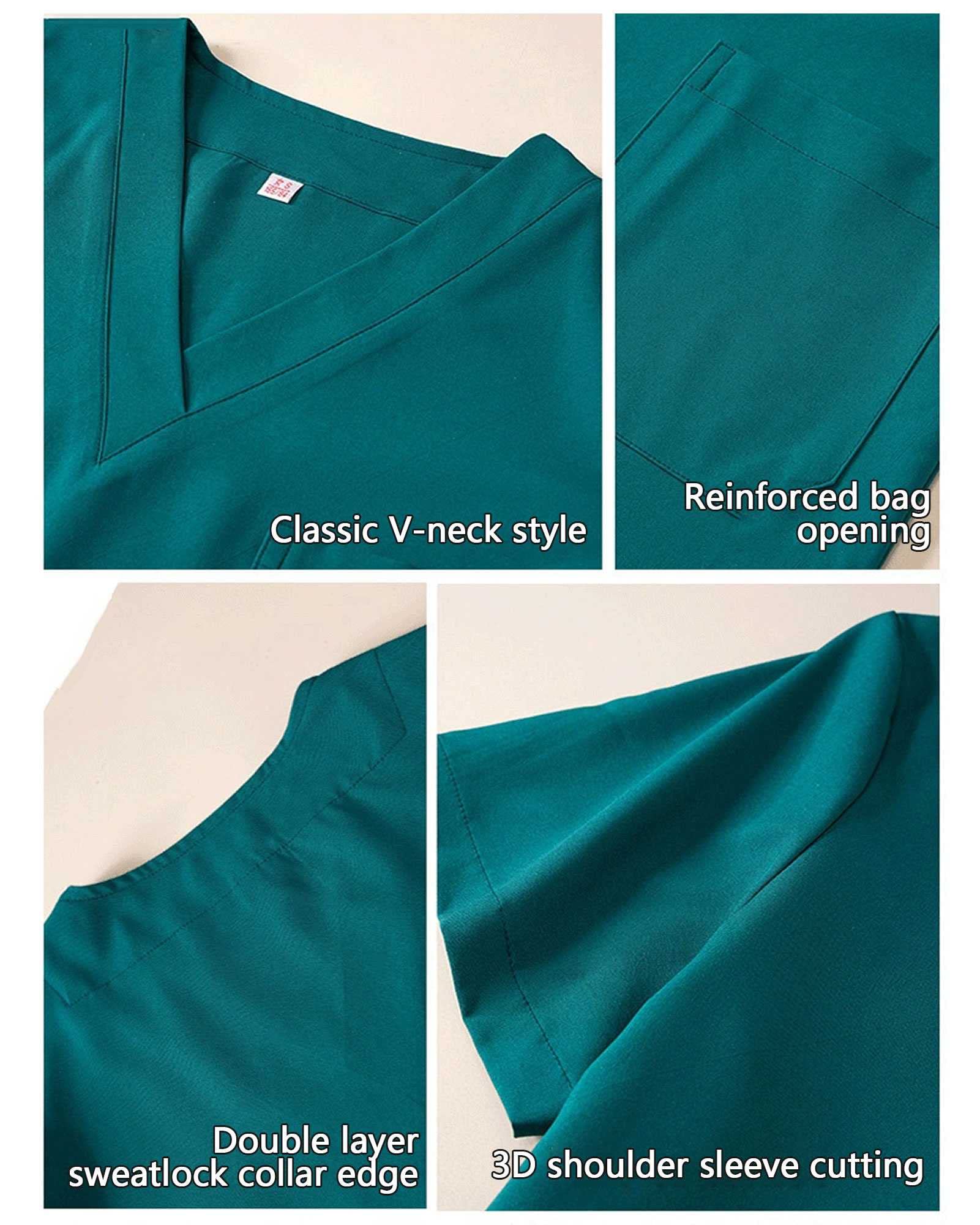 Uniformes Sanitario Mujer Hombre Médico, Enfermería Casaca y Pantalones con elástico y cordón en la cintura, Enfermera