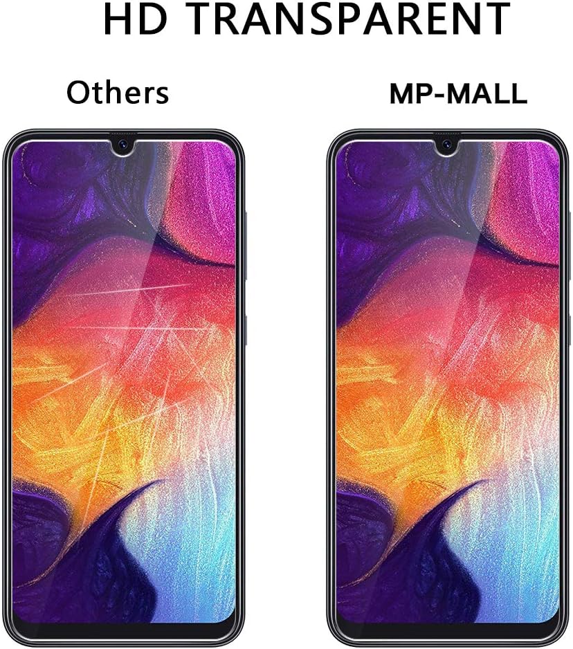 MP-MALL [3-Pack] Screen Protector For Samsung Galaxy A50, [Alignment Frame Easy Installation] [Tempered Glass] Case Friendly