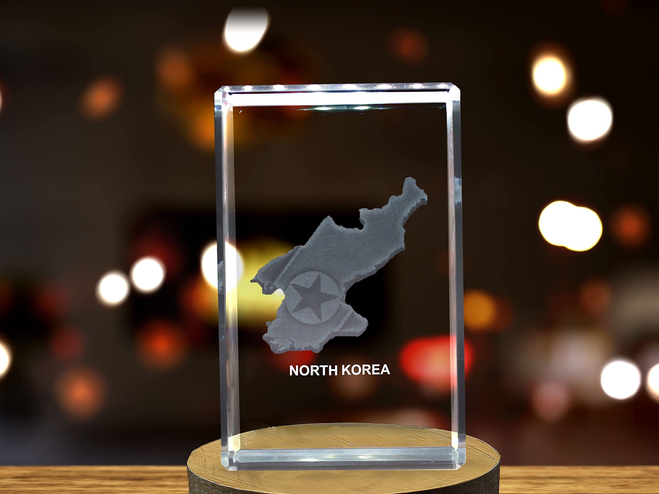 Corea del Norte Cristal Grabado 3D Grabado en 3D Recuerdo de