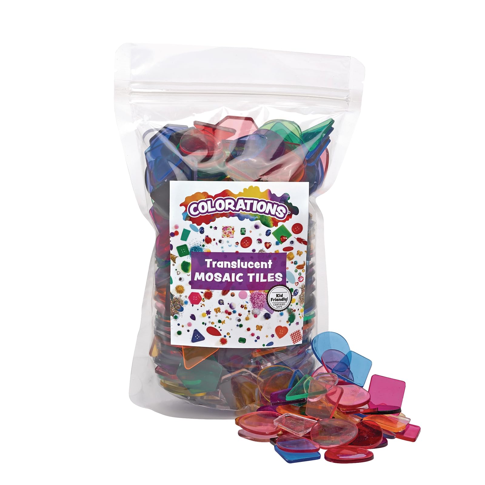 Colorations Plastic Translucent Multi-Color Geometric Shapes, 1 Pound - Image 3