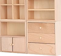 Vista 7 de Juego de 4 gabinetes de casa de muñecas de 1/12, diseño simple, práctico y realista en miniatura, casa de muñecas