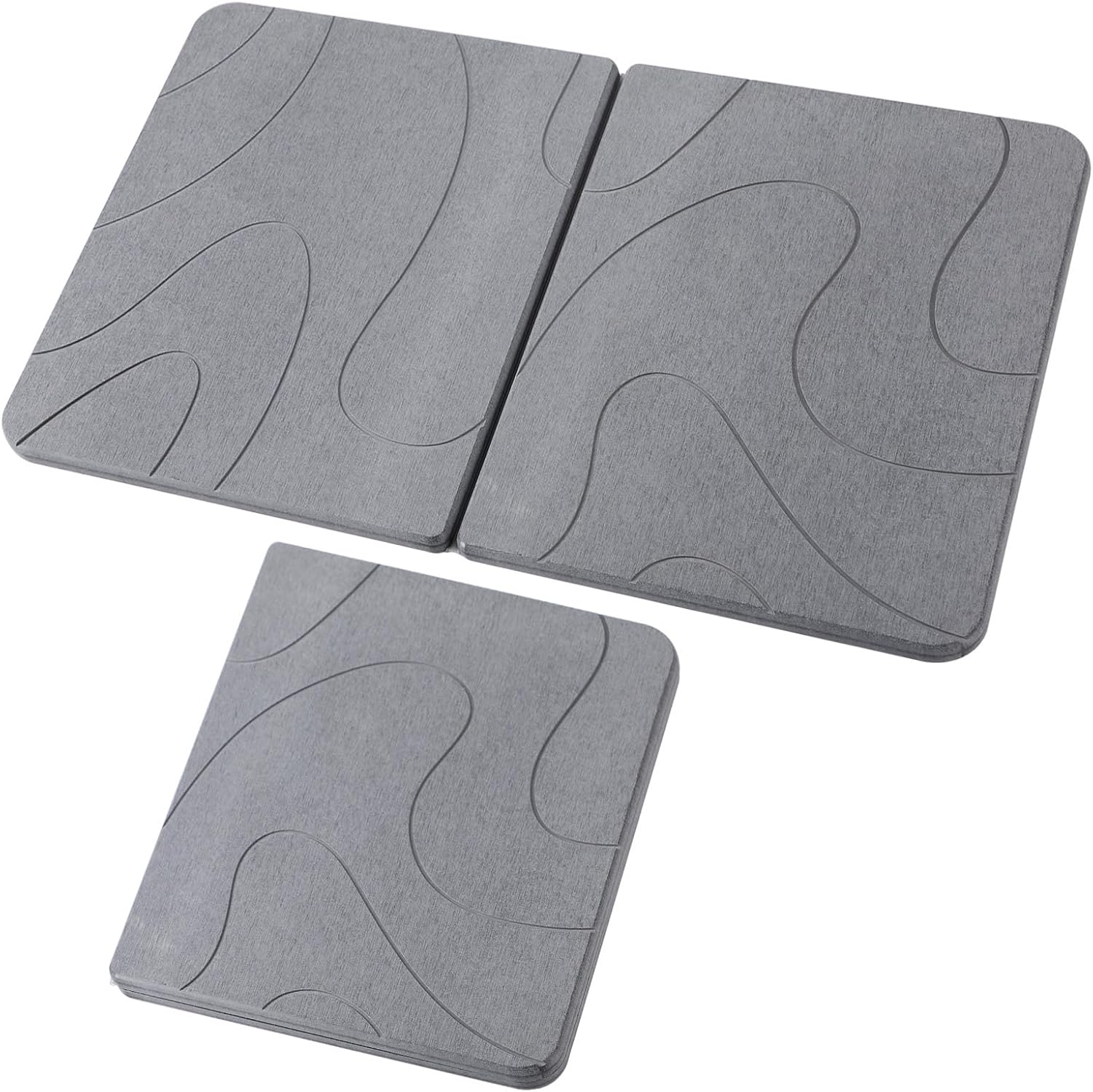 Stone Bath Mat Diatomaceous Earth Shower Mat Non-Slip Foldable Super Absorbent Diatomite Bath Mats for Bathroom Floor