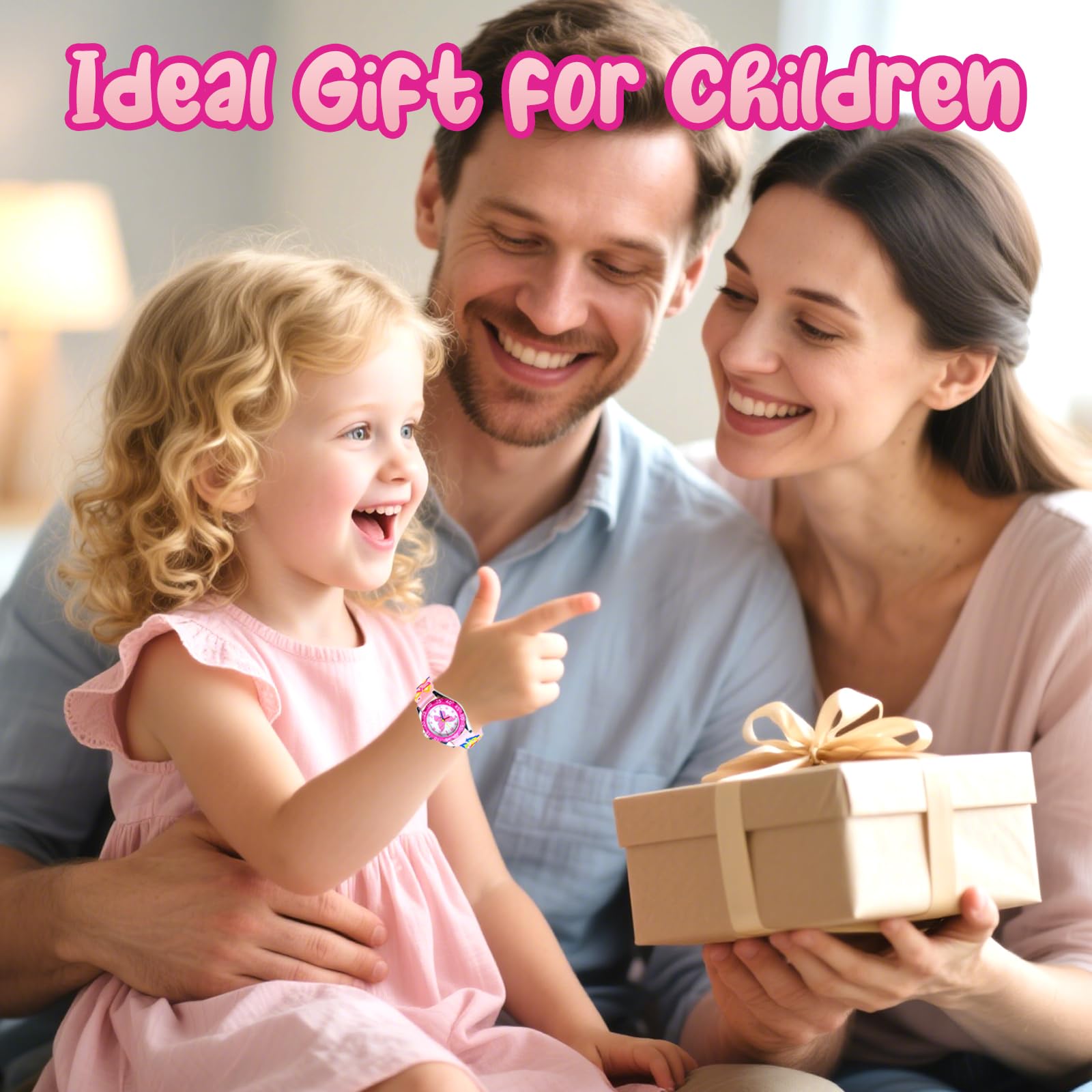 Reloj Infantil Niña, Mariposa Reloj Analogico Niños, Pulsera de Silicona Suave, Impermeable, Aprender La Hora, FáCil De Leer 3-13 Años, Regalo de Cumpleaños