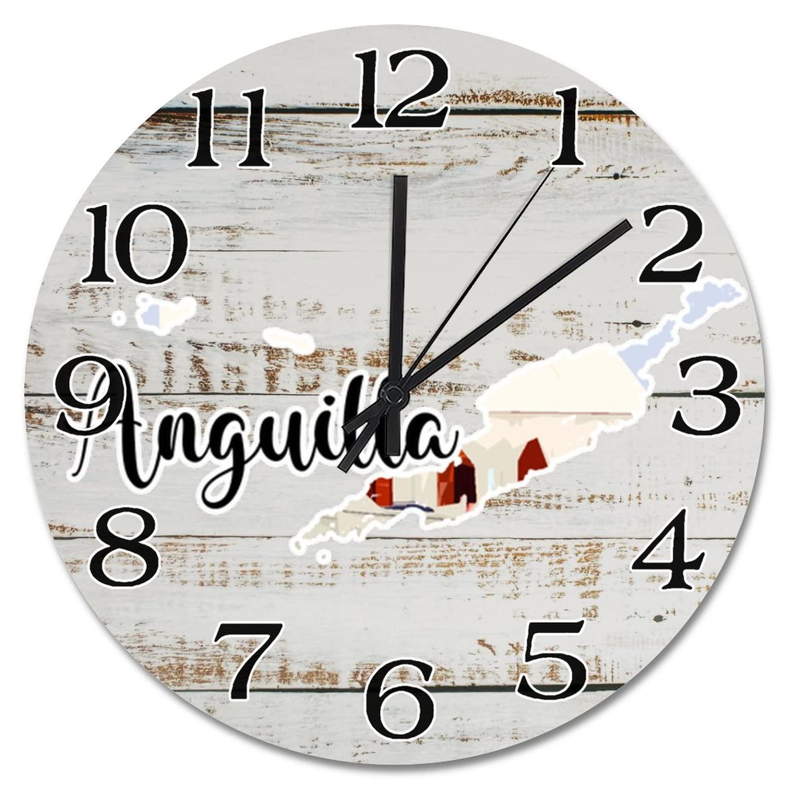 Horloge murale de voyage Anguilla pour salon et bureau