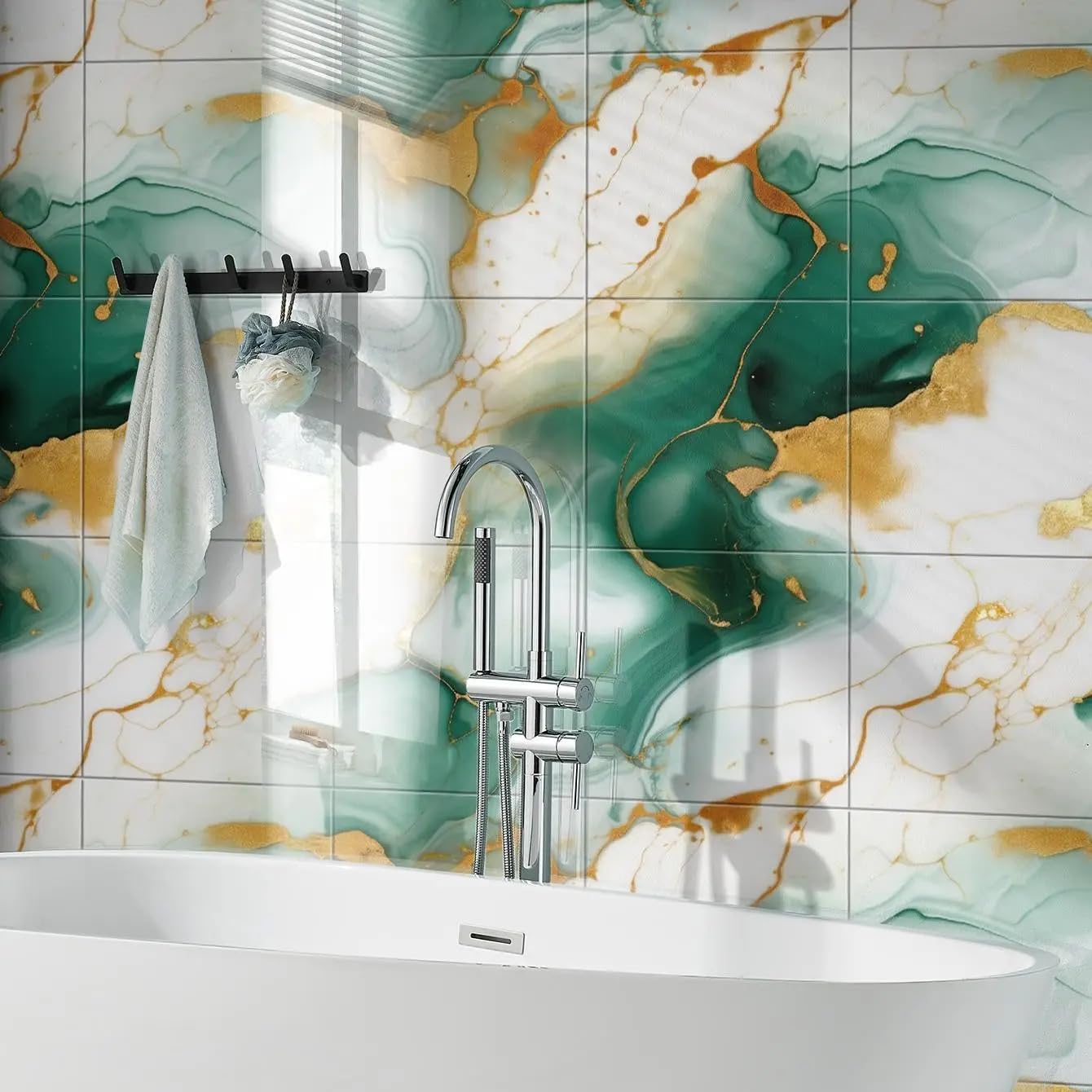 Rasin Green Galaxy Series Peel & Stick Wallpaper Roll 60x200 cm Self-Adhesive Waterproof Oil-Resistant Decorative Vinyl Paper for Walls Kitchen Furniture 12.92 sq ft Coverage (Pack of 1)