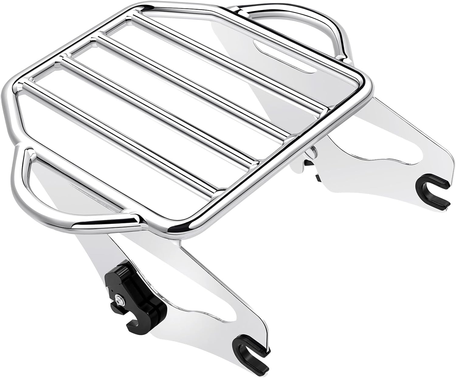 Benlari Gloss Black Detachable Luggage Rack 2-Up Mounting Rack Compatible for Harley Touring Road King Street Electra Glide 2009-2024 2021 2020 2019 2018 2017 2016 2015 2014 2013 2012 2011 2023