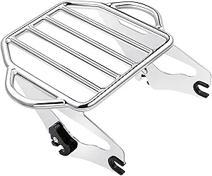 Benlari Chrome Detachable Luggage Rack 2-Up Mounting Rack Compatible for Harley Davidson Touring Road King Street Electra Glide 2009-2024 2021 2020 2019 2018 2017 2016 2015 2014 2013 2012 2011 2023