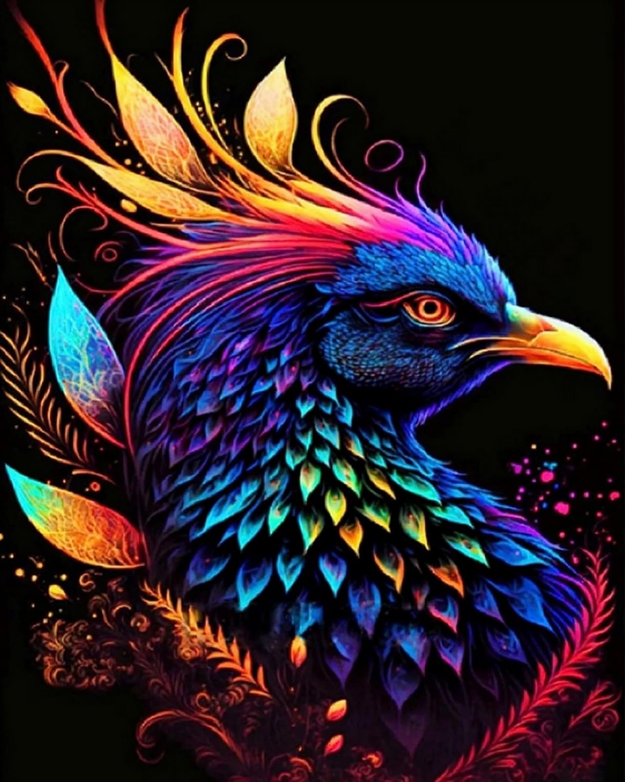 COKYIS Kreuzstich Set Phönix 11CT - Vorgedruckt 40x50cm DIY Stickset