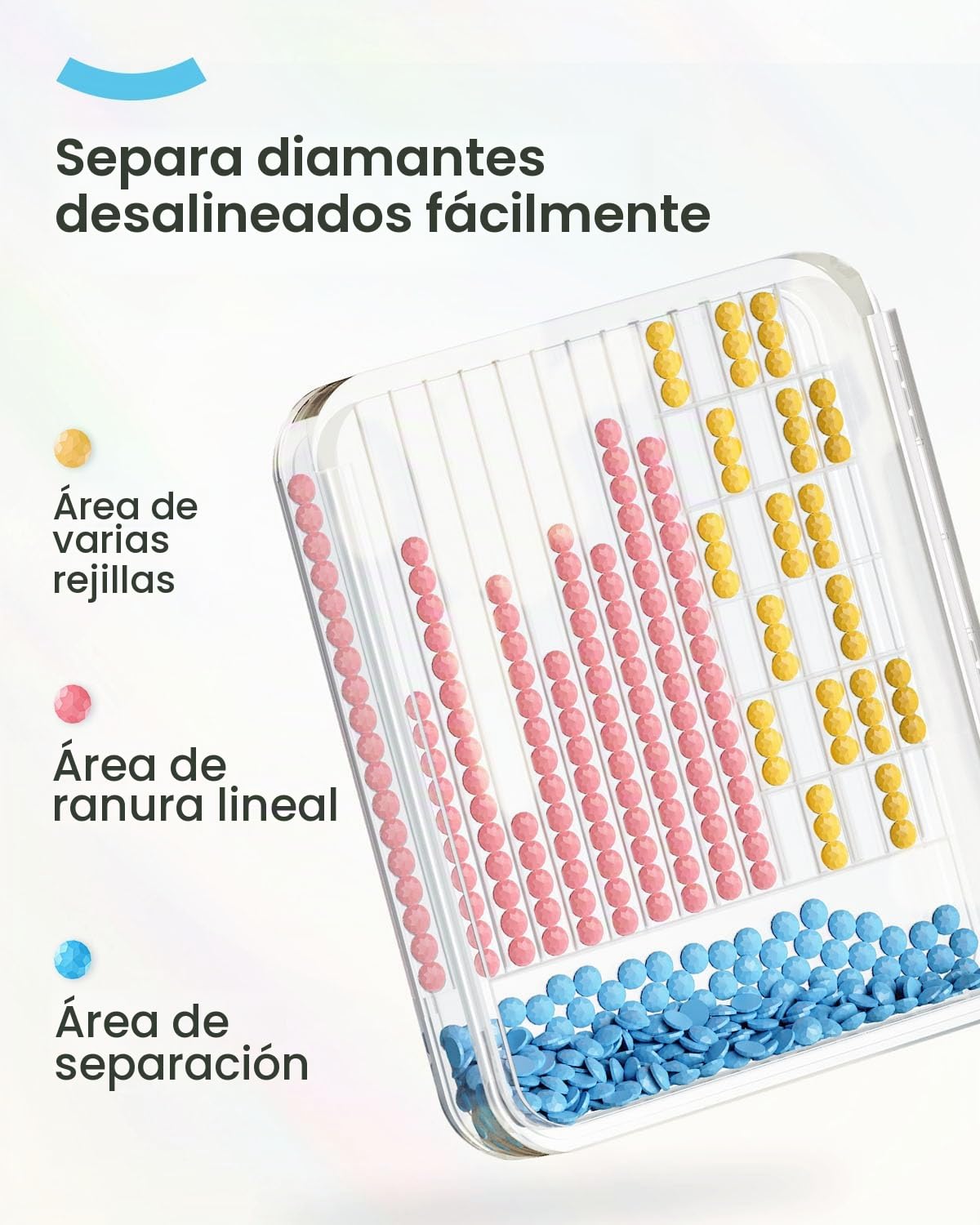 ARTDOT 60 Piezas de bandejas de Diamond Painting Adultos con Tapa, 2-EN-1 Kits Accesorios y Herramientas de Pintura de Diamante apilabless