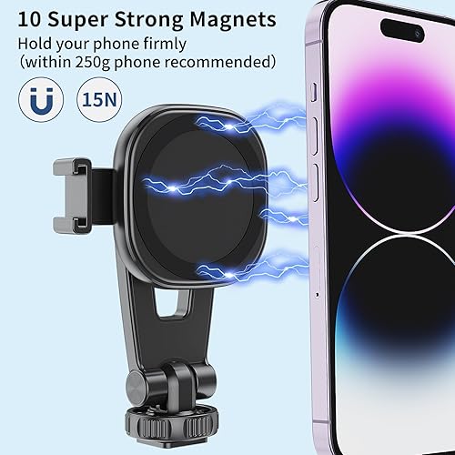 Miniatura 2 de HAFOKO Soporte magnético fuerte para trípode para iPhone adaptador de trípode magnético soporte de abrazadera de trípode de escritorio con zapato