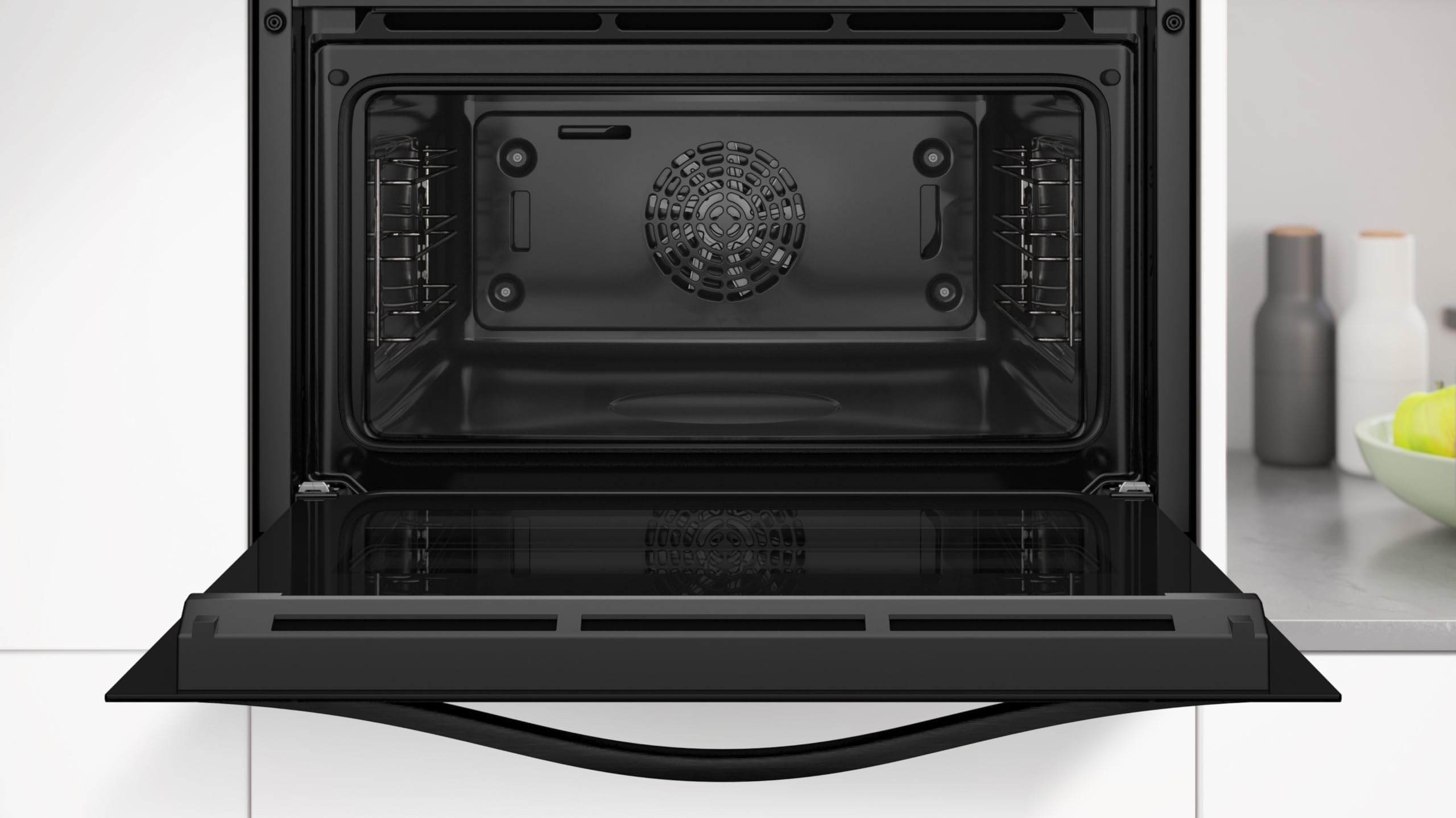 Balay - Four compact multifonction, hauteur 45 cm, contrôle confort, Aqualisis, commandes dissimulées, verre noir, 3CB4130X3