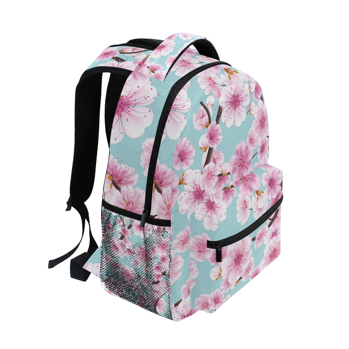 Mnsruu Sac à Dos d'école de Fleurs de Cerisier Rose pour Sac de Voyage pour Enfant de Filles, garçon, Taille unique