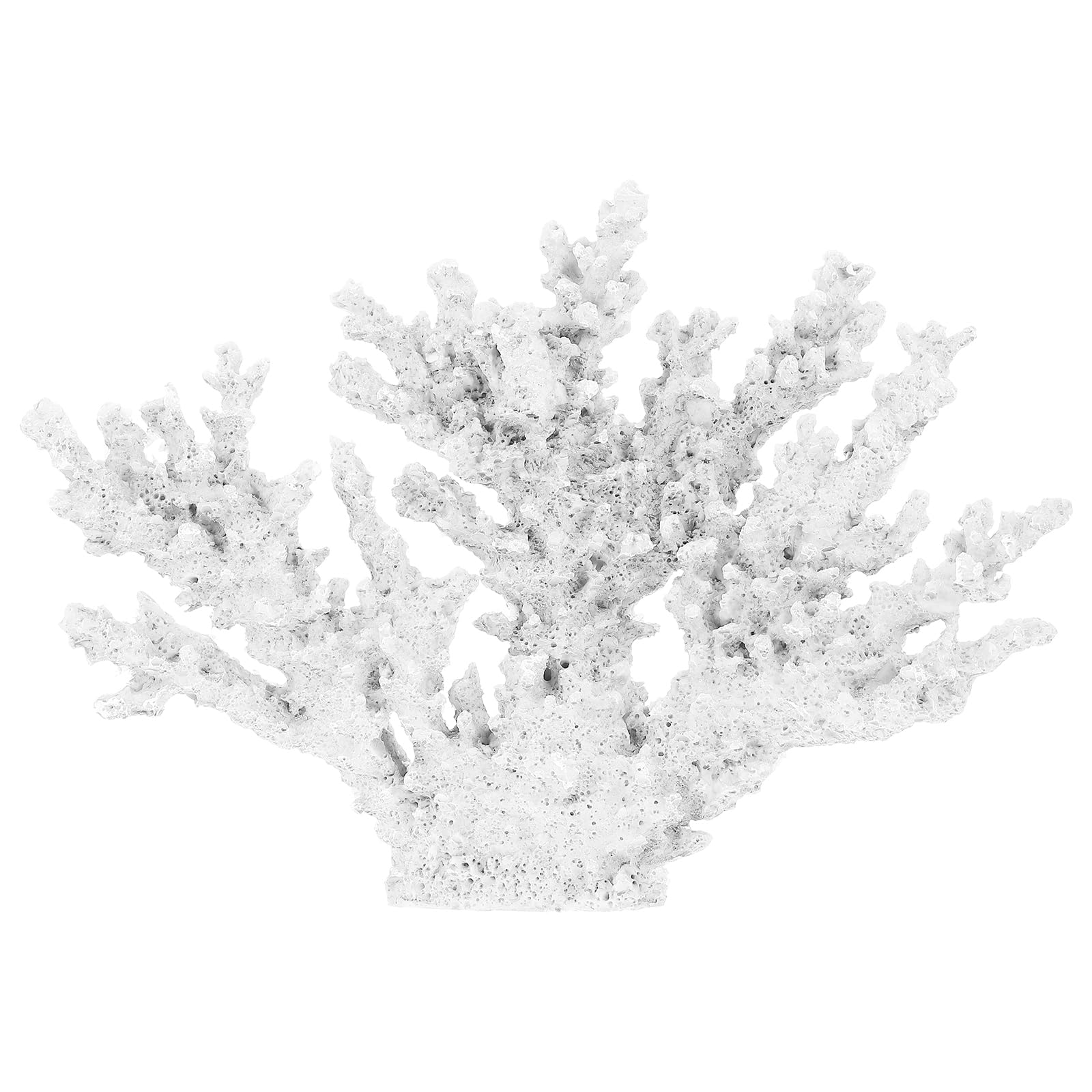 Photo 1 of STOBAZA Coral Resin Sculpture 13.4 Inch Faux White Coral Ornament Coastal Tabletop Decor for Living Room Office Accent