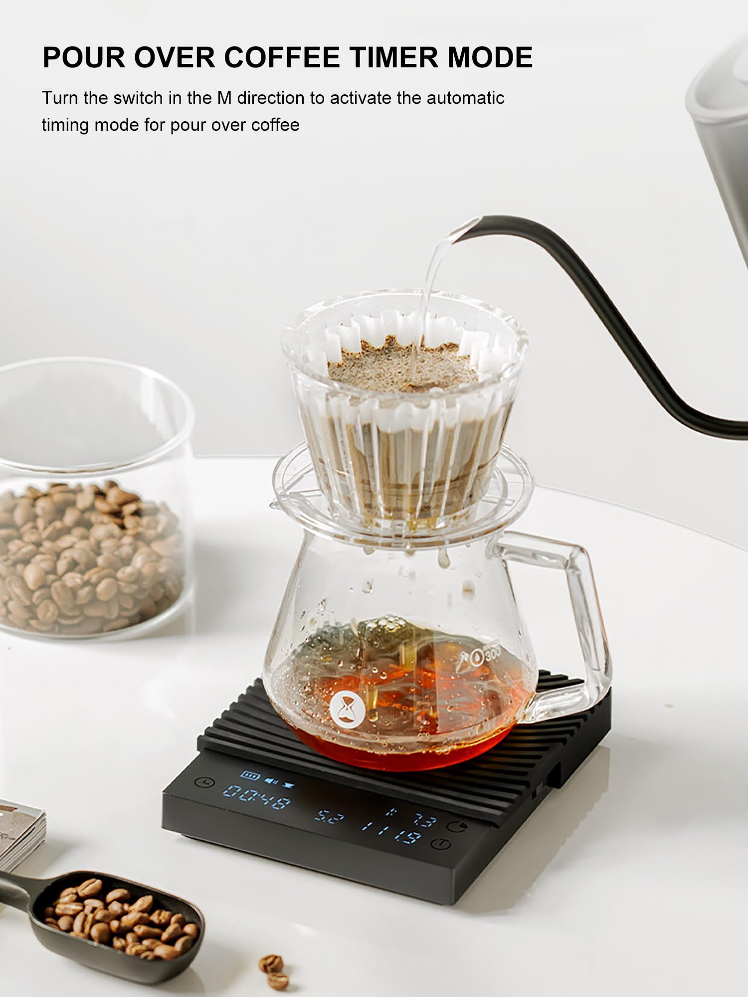 TIMEMORE Black Mirror Basic 3 - Báscula de café con temporizador, báscula digital ultrafina, precisión de 0,1 g para espresso, verter, hornear y cocinar (Basic 3)