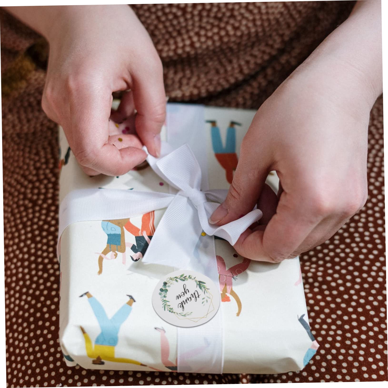 TEHAUX 18rotoli Adesivi Ringraziamento Con Motivo Floreale Etichette Adesive Per Compleanni Matrimoni e Festeggiamenti Decorazioni Autoadesive Per Buste e Regali