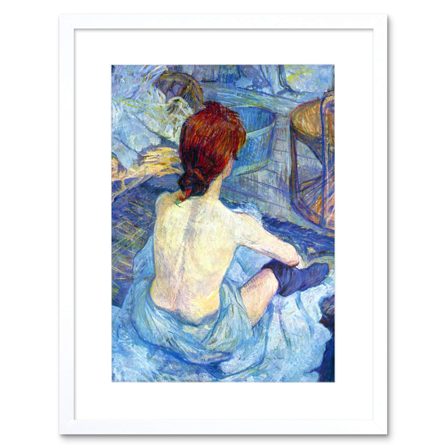 Wee Blue Coo Painting Toulouse-lautrec Rousse Toilet Framed Wall Art Print