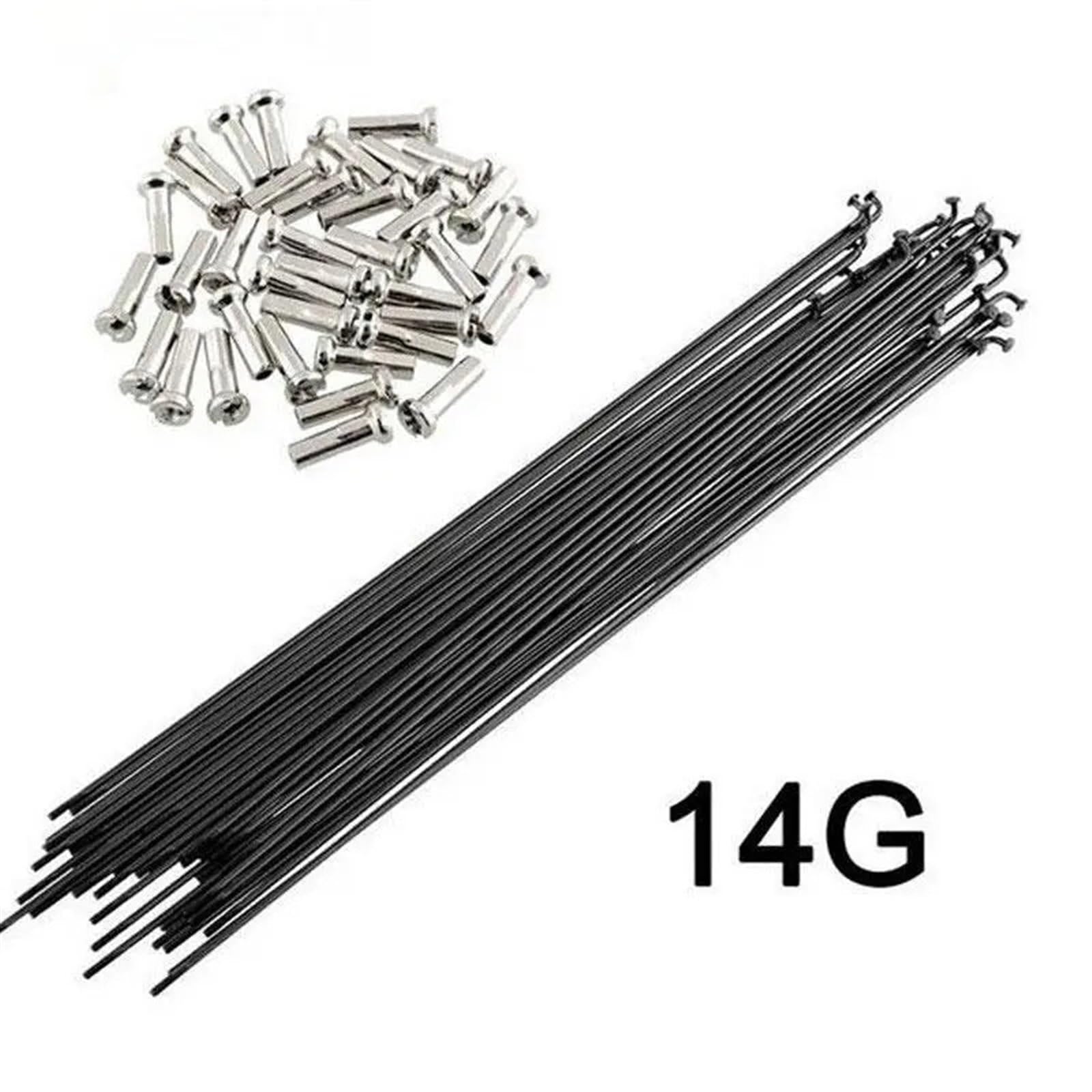 Compatible con radios de acero inoxidable de bicicleta, 36 unidades, curva en J de 14 G, con pezones de 82 mm a 298 mm