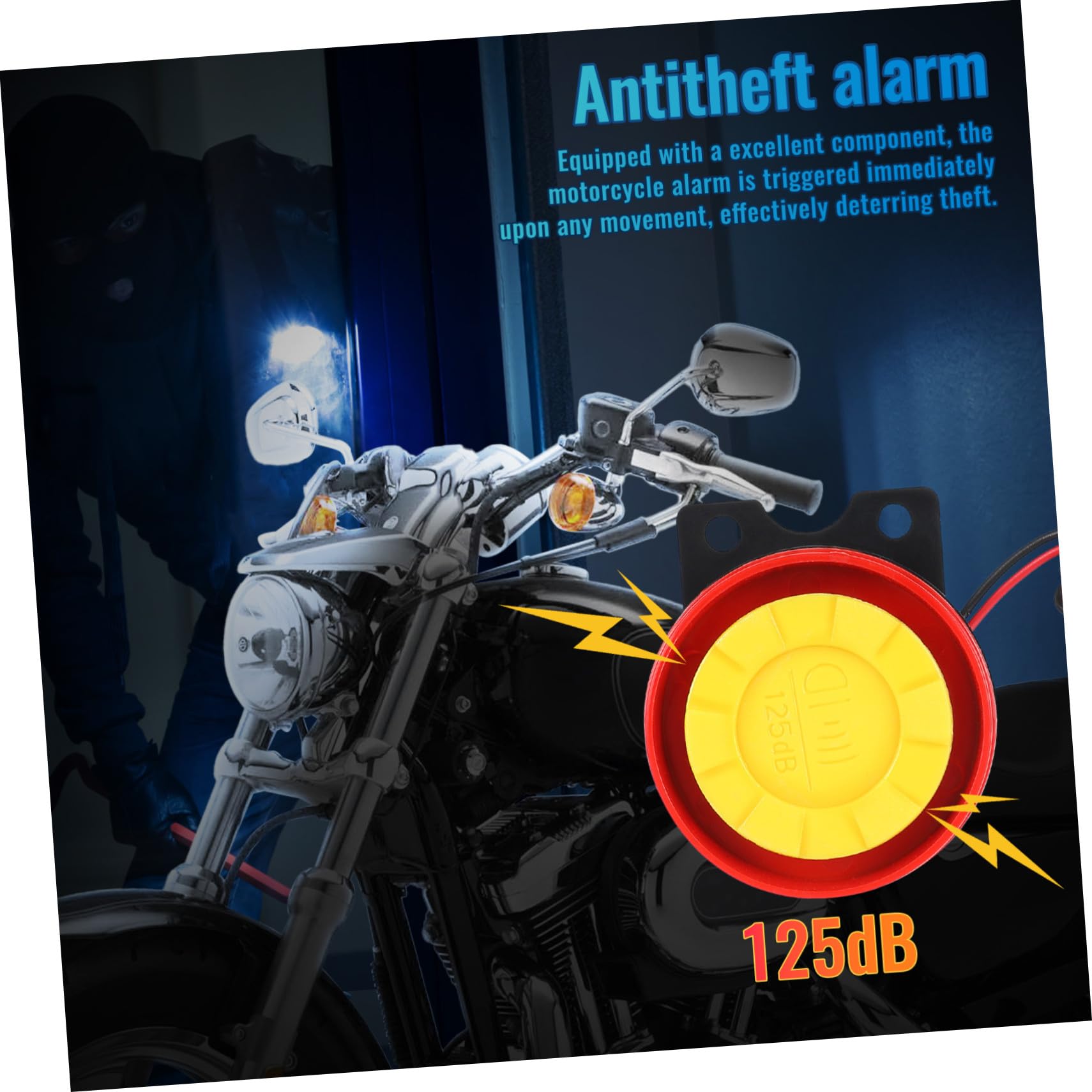 Yardwe Allarme Antifurto Moto con Telecomando Avvio Remoto e Localizzatore Veicolo per Scooter ed E-bike Allarme Sicurezza con Funzione Risparmio Energetico