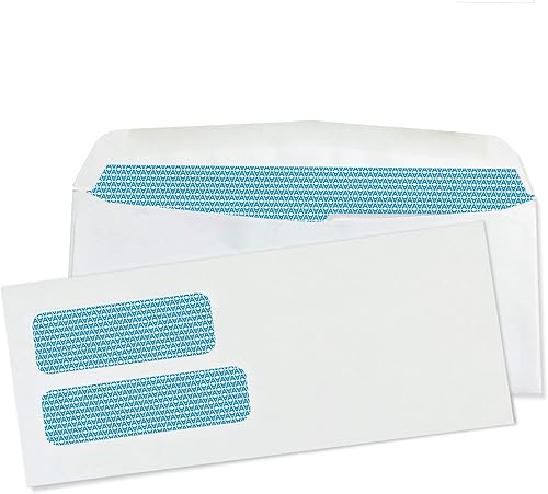 Miniatura 5 de 500#9 FLIP & SEAL Sobres de seguridad de doble ventana, para facturas, declaraciones y documentos, sello adhesivo autosellante, teñido de seguridad,