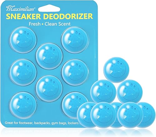 MAXIMILIAN Bolas desodorizantes de zapatos 8 piezas Bolas de ambientadores profesionales para zapatos Eliminador de olor de pies Ambientador
