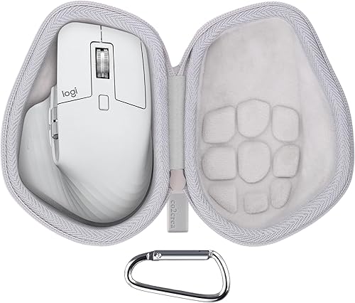 Vista 8 de co2CREA Funda de viaje rígida de repuesto para mouse inalámbrico Logitech MX Master 2S (funda negra + interior gris)