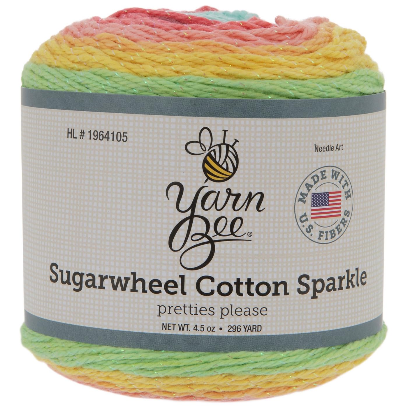 Yarn Bee 3 - Light Yarn for Crocheting & Knitting – Soft Yarn Skein – 335 Yards of Cotton Yarn for Crocheting Blankets, Hats, & More – Craft Supplies for Handcrafting, Pretties Please