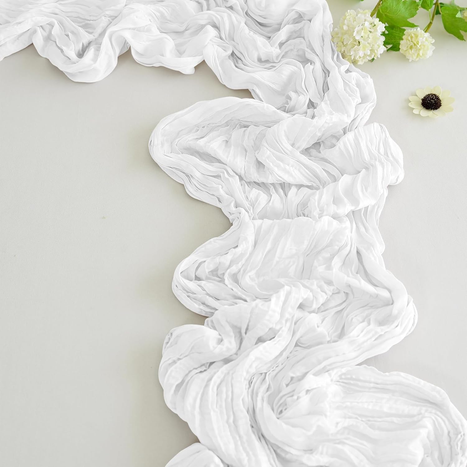 Chemin de table blanc mariage lot de 6 decoration table communion nappe gaze