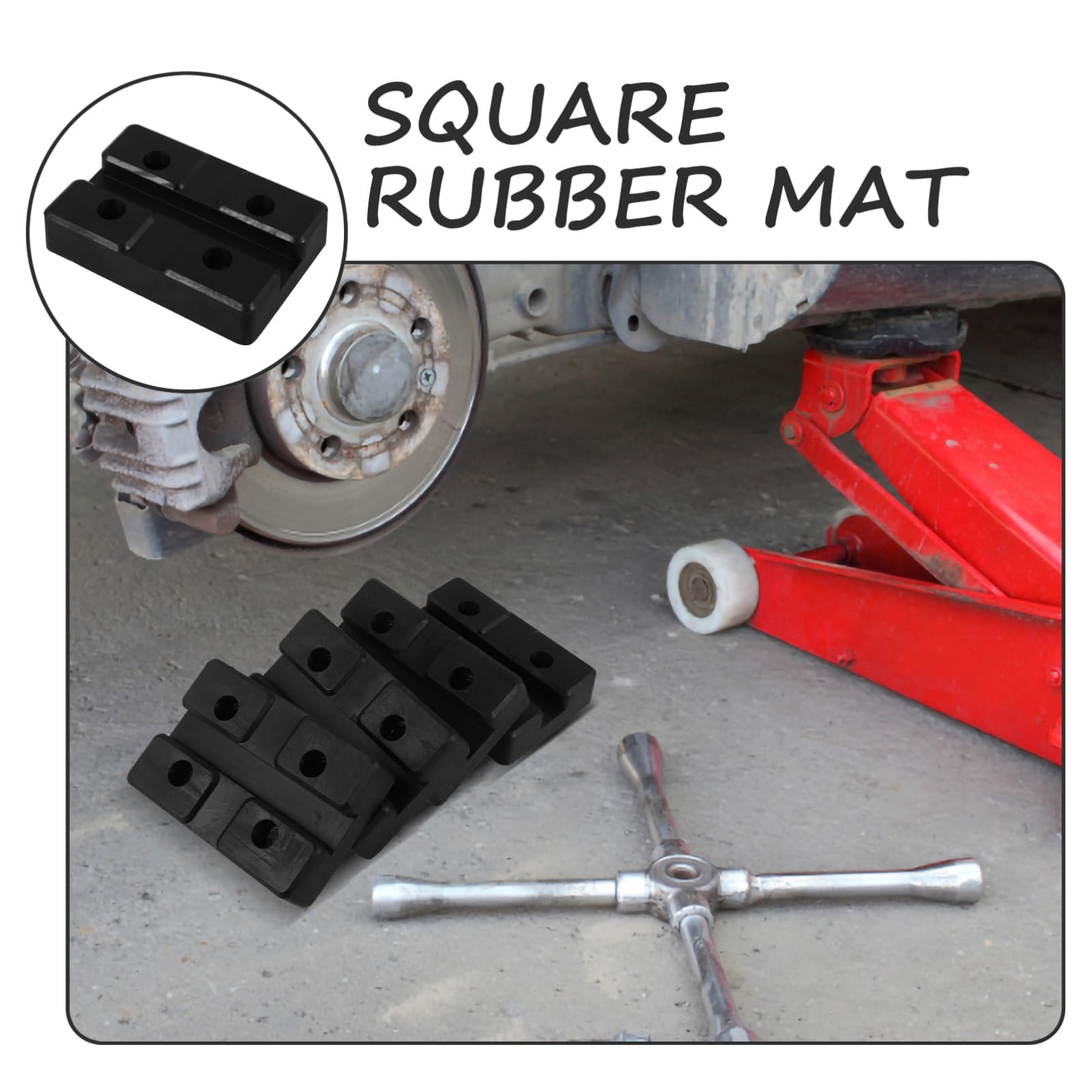 Alipis 4 Pezzi Tampone per Cric Gomma per Sollevamento Auto Adattatore per Martinetti Sicuro e Antiscivolo Compatibile con Auto Furgoni e SUV