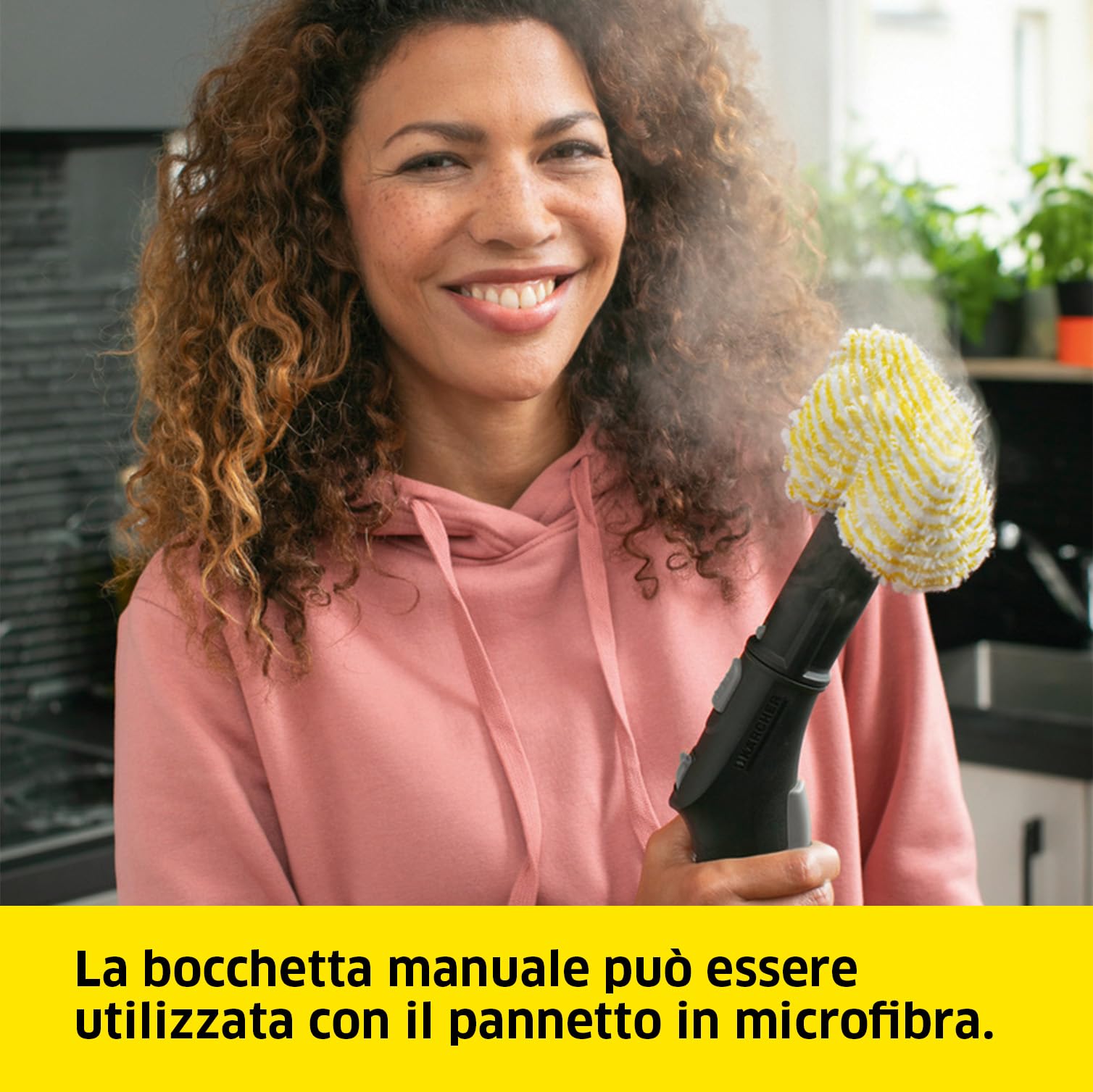 KÄRCHER Pulitore a Vapore SC 3 EasyFix, Pronto in 30sec, 1900 W, Serbatoio 1l, Area lavoro 75m², Include Kit pavimenti, Bocchetta Manuale e Panno, Spazzola Tonda, Bocchetta fessure