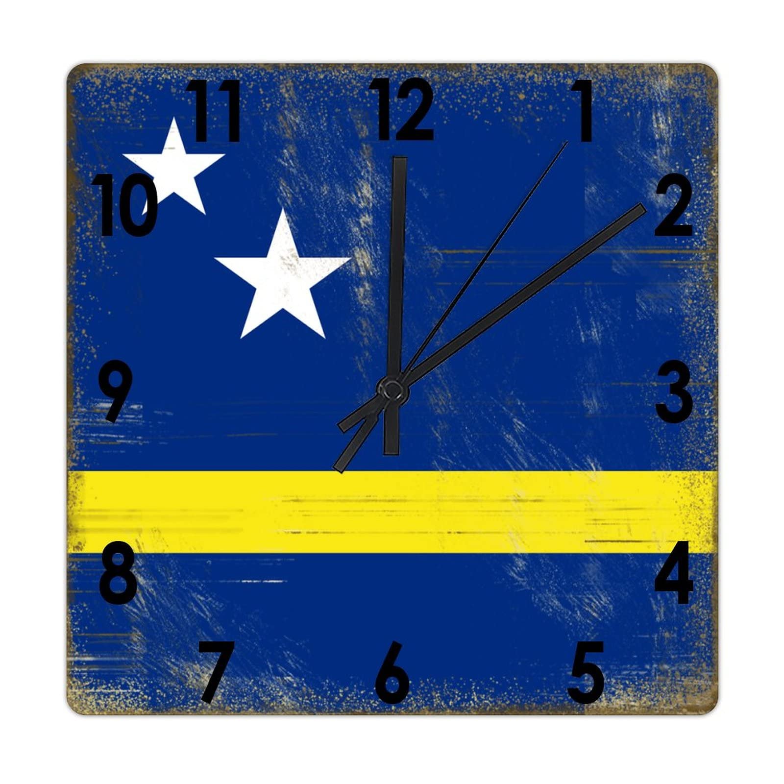 Horloge Curaçao carrée en bois cadeau idéal pour pendaison de crémaillère