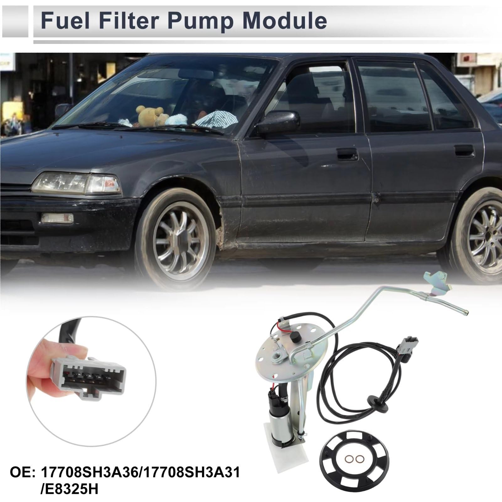Módulo Bomba De Combustible Módulo De Bomba De Filtro De Combustible Compatible Con CRX L4 1.5L 1.6L Gasolina Para Coupe 1990 1991 17708SH3A36 17708SH3A31 E8325H