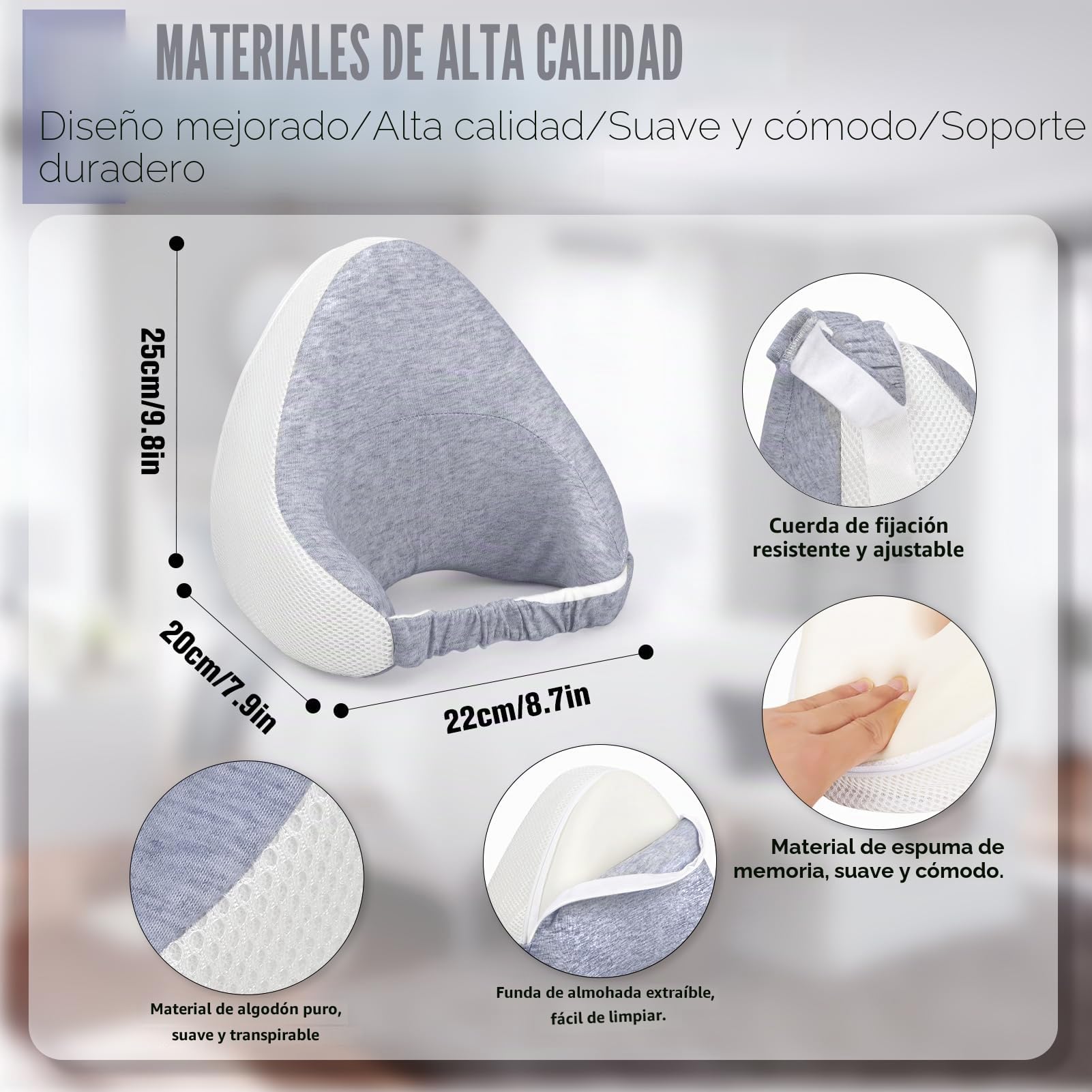 Almohada Piernas Dormir Lado, Cojin Ergoflex Rodillas Entre Viscoelastica Alineadora Ortopédica Almohada Ergonómica Con Ajustable Correas para Embarazadas Alivia Dolor de Espalda Cadera Ciatica