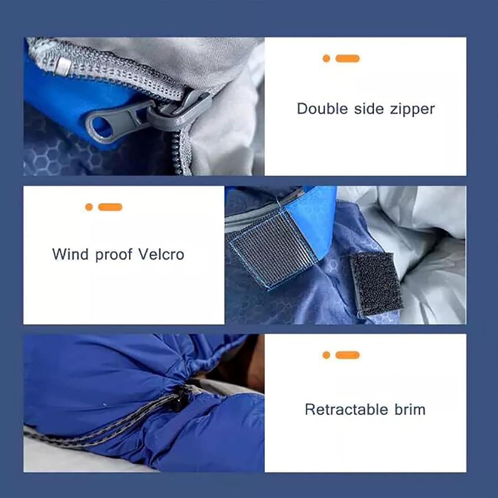 McbeAn Saco De Dormir Ultraligero para Exteriores, Saco De Dormir De Plumas En Forma De Huevo, Cálido Y Transpirable, Espacio Espacioso, para Clima Frío De Invierno, Camping, Senderismo En Clima Frío