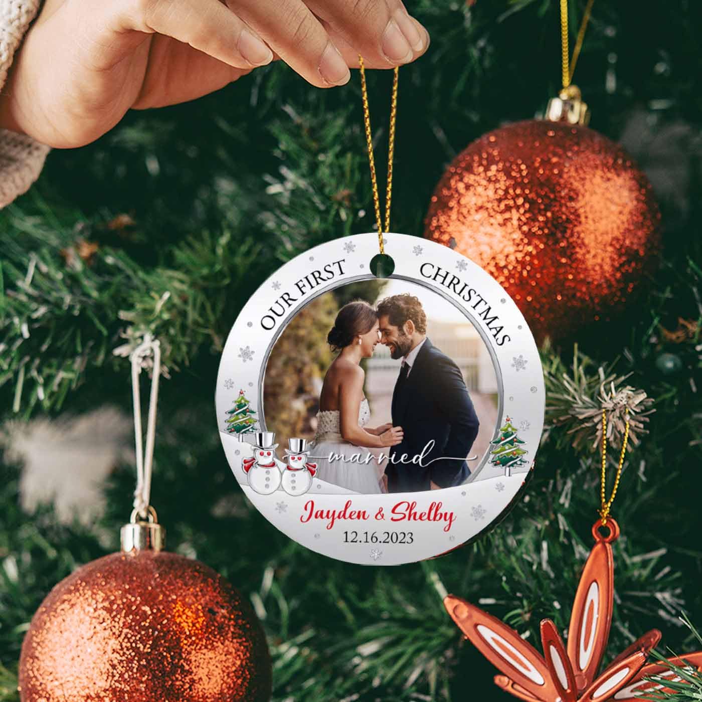 Décoration Mon Premier Noël Bleu Bébé Personnalisée Avec Prénom