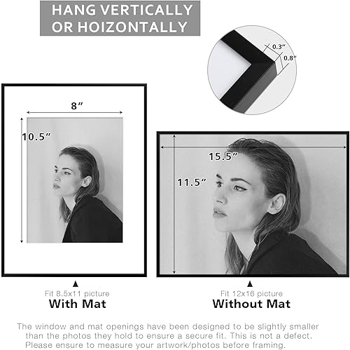 Vista 112 de Golden State Art - Portarretratos de aluminio de 18 x 24 pulgadas - con paspartú para fotos de 16 x 20 pulgadas o sin paspartú para póster de 18 x