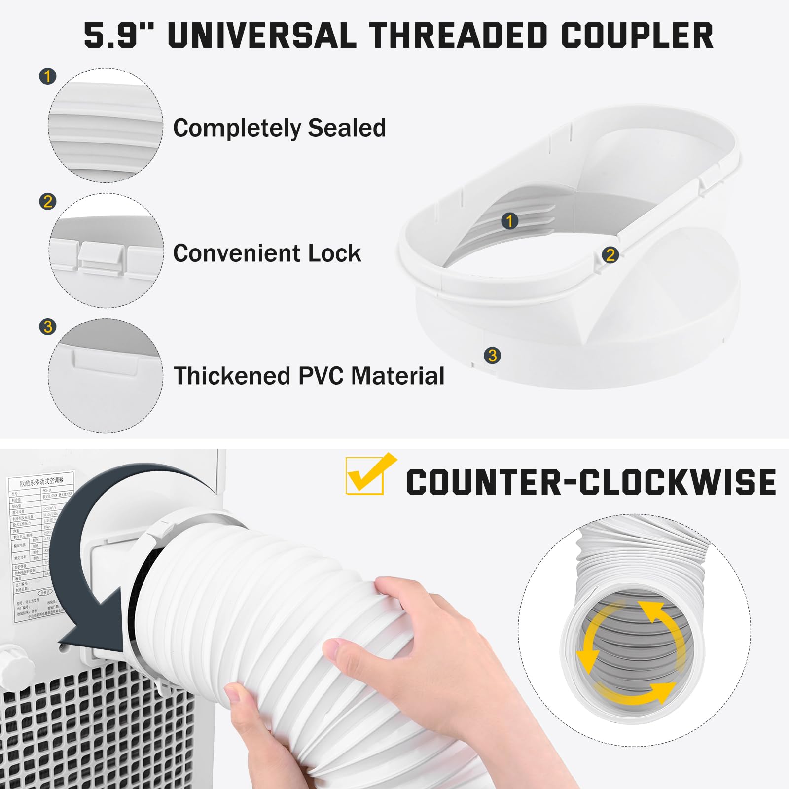 Kesfitt Portable Air Conditioner Sliding Door Vent Kit