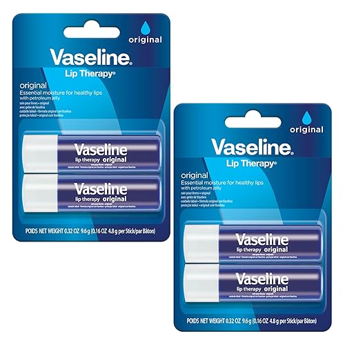 Vaseline Lip Therapy Care Original, nutrición de acción rápida, ideal para labios agrietados, secos, agrietados o dañados, bálsamo labial, paquete