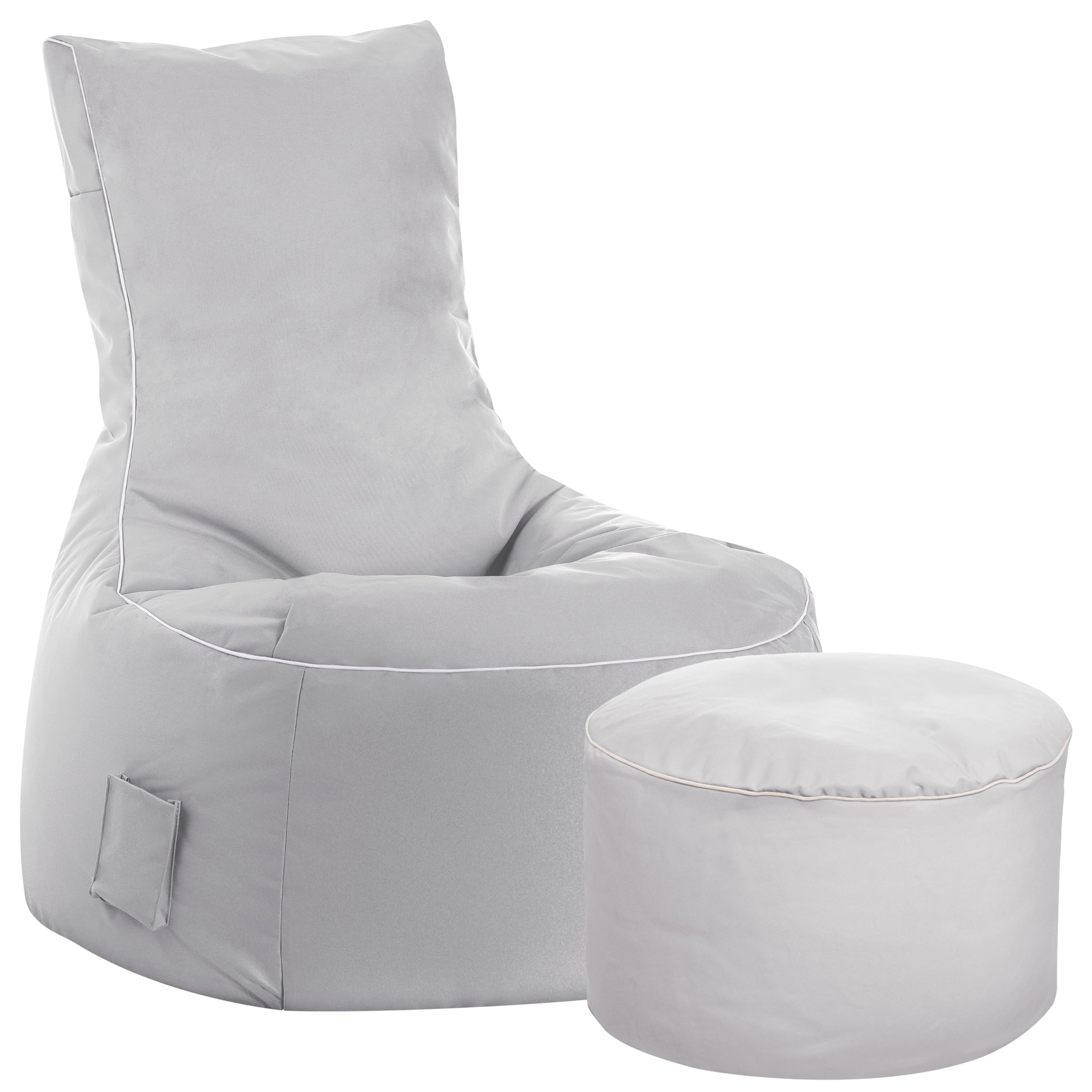 Sitting Point Sitzsack-Set Scuba Swing + Hocker grau