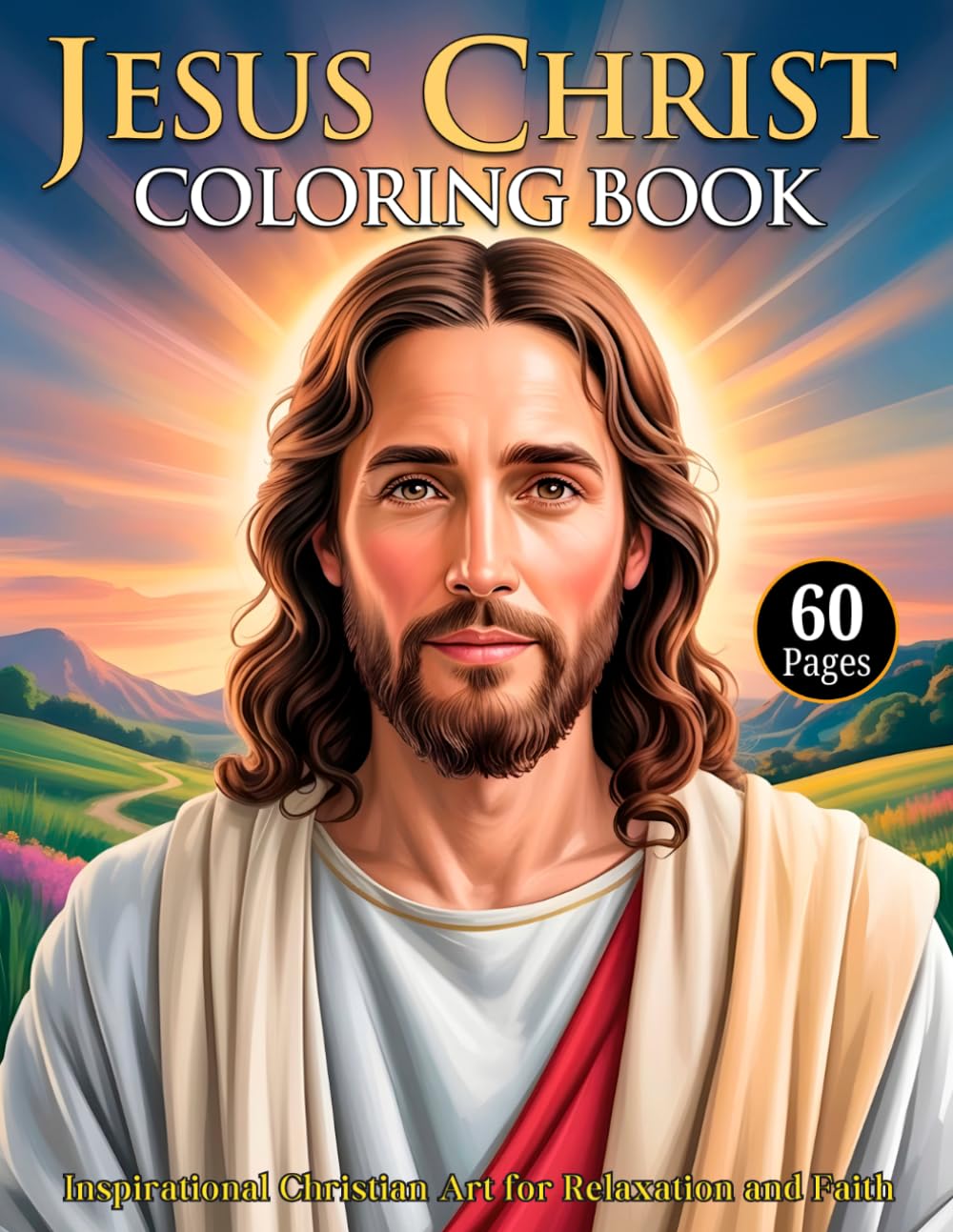 Jesus Christ Coloring Book: 60 Inspirational Pages of Christian Art for Relaxation and Faith