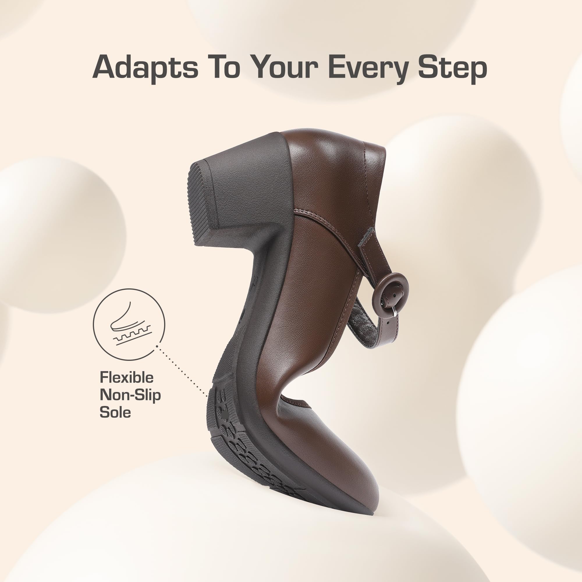 DREAM PAIRS Mary Jane Chaussures à talons bas et épais pour femme - Escarpins confortables - Pour le travail et les affaires