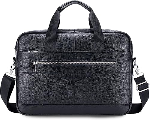FANDARE Retro Leather Briefcase Mens Laptop Crossbody Shoulder Messenger Business Bag