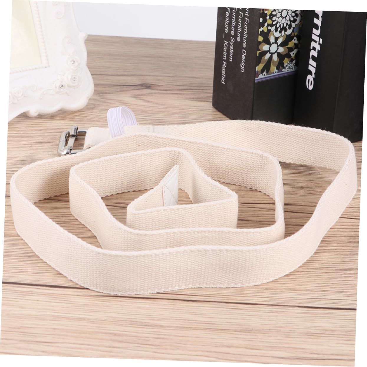 Abaodam 1pc Yoga Stretch Belt 1.2m Fitness Elastic Band Cotton Material Enhance Stretches Strengthen Muscles