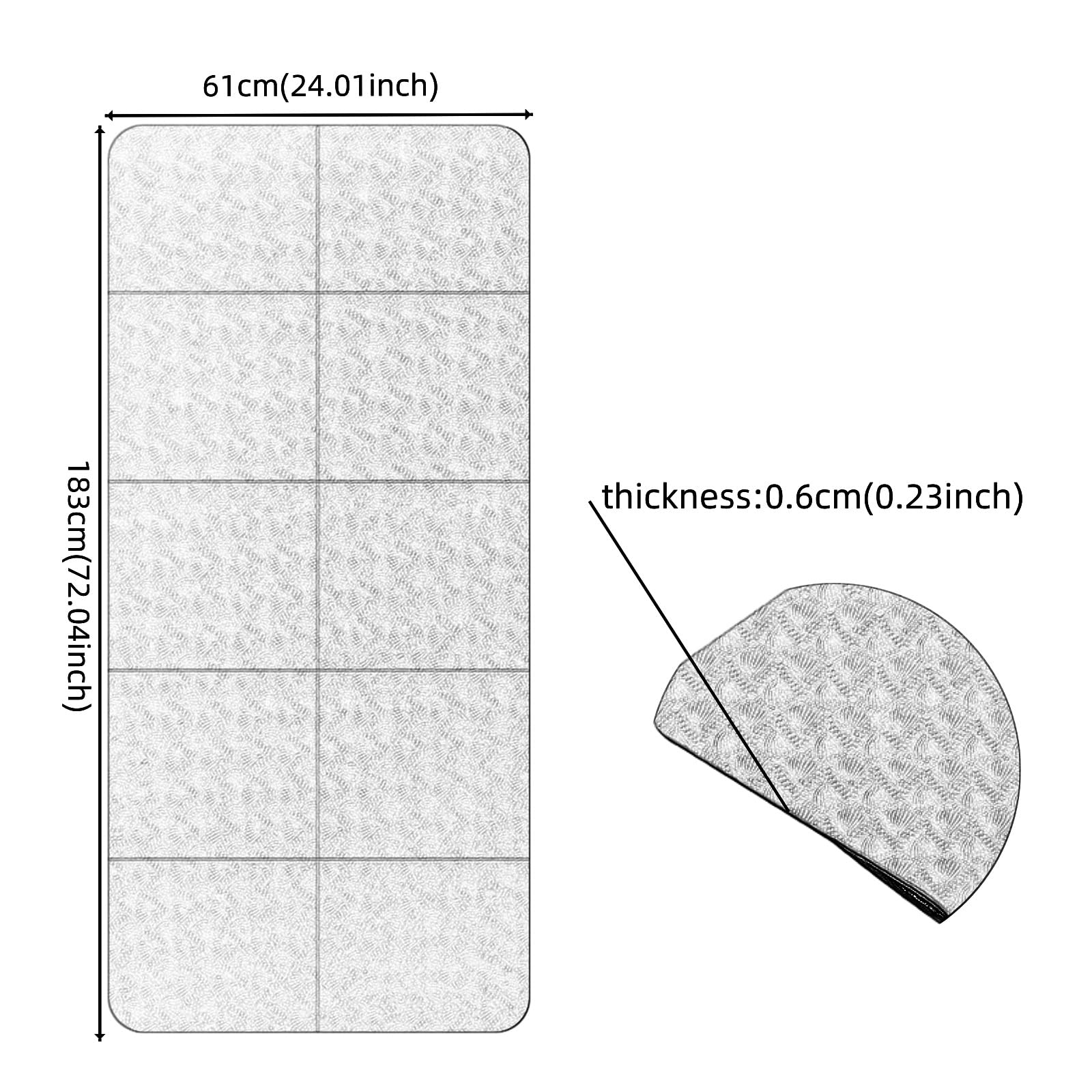 Pieghevole Tappetino Yoga Versatile Ecologico In Elastomero Termoplastico Per Antiscivolo for Pilates Palestra Meditazione Donne/Uomini Interno/Esterno