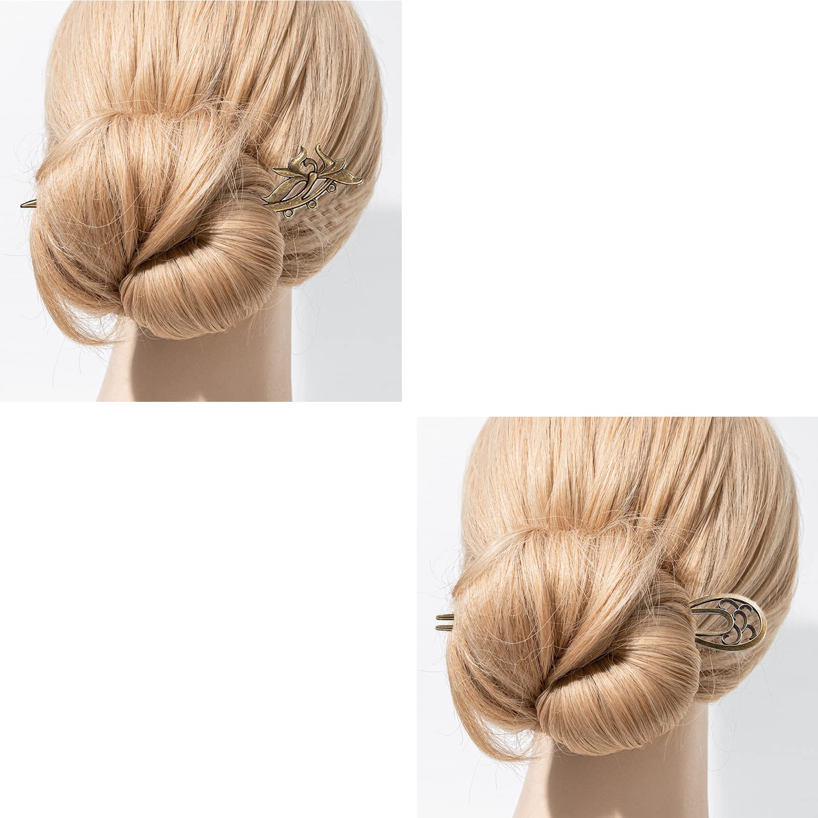 Palillos de Metal para el Pelo Elegante Vintage, Horquillas Chino Retro para Mujeres Niñas