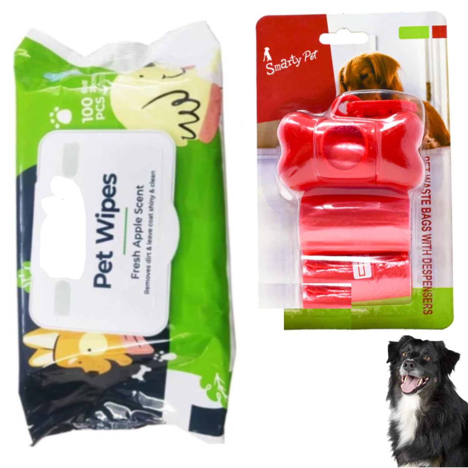 PETZLUV Bone Shaped Poop Bag Dispenser Pet Waste Disposal Bag Dispenser - 100g & Anti-Bacterial Grooming Wet Pet Wipes for Dogs 6"x 8" - Pack of 100 Wipes (B0CQM5T4WM) Amazon Price History, Amazon Price Tracker