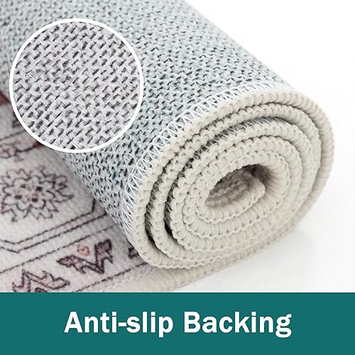Miniatura 5 de Carvapet Alfombra vintage suave y bohemia antideslizante y resistente a las manchas para cocina, sala, dormitorio, pasillos, salas de juegos