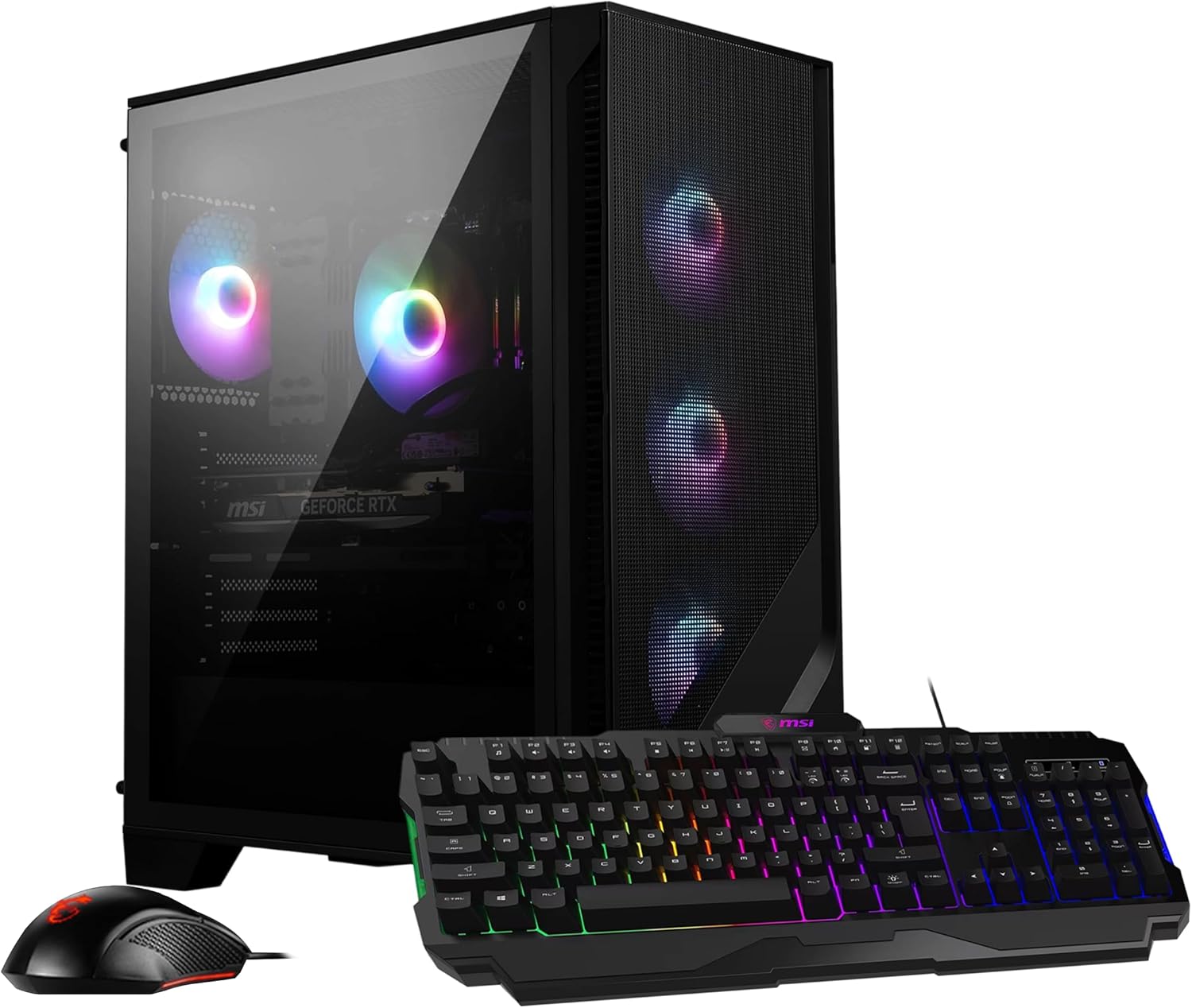 msi Codex R2 Gaming Desktop, Intel Core Ultra 7 265, NVIDIA GeForce RTX 5060 8GB GDDR7, 32GB RAM, 5TB Storage (4TB PCIe SSD&1TB Docking Station), Keyboard & Mouse, RGB Cooling, Win 11, Black
